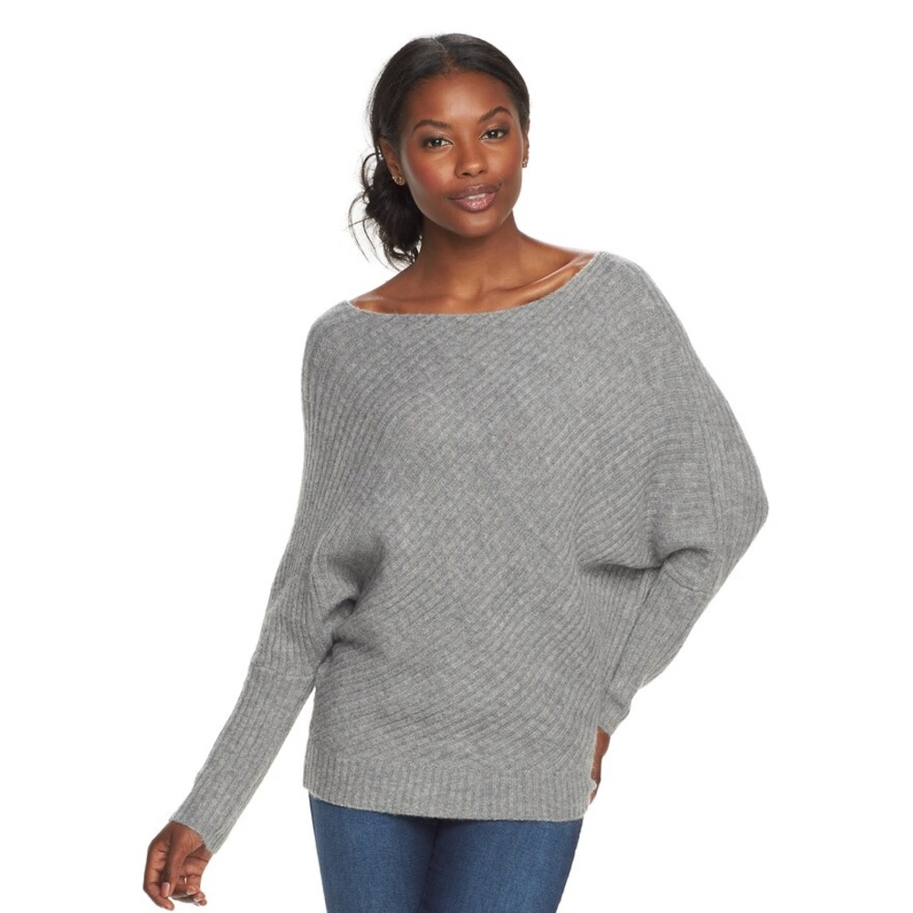 Juicy Couture Gray Lightweight Ribbed Sweater